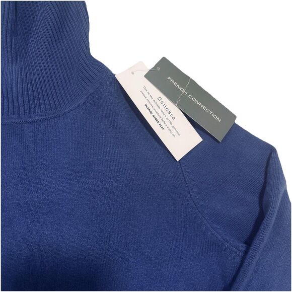 NWT French Connection Womens Medium Babysoft Turtleneck Sweater Blue - Picture 8 of 8